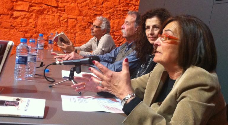 Dolors Lamarca va participar a la primera presentació pública del llibre "Ni l'apuntador" de Pep quintana 